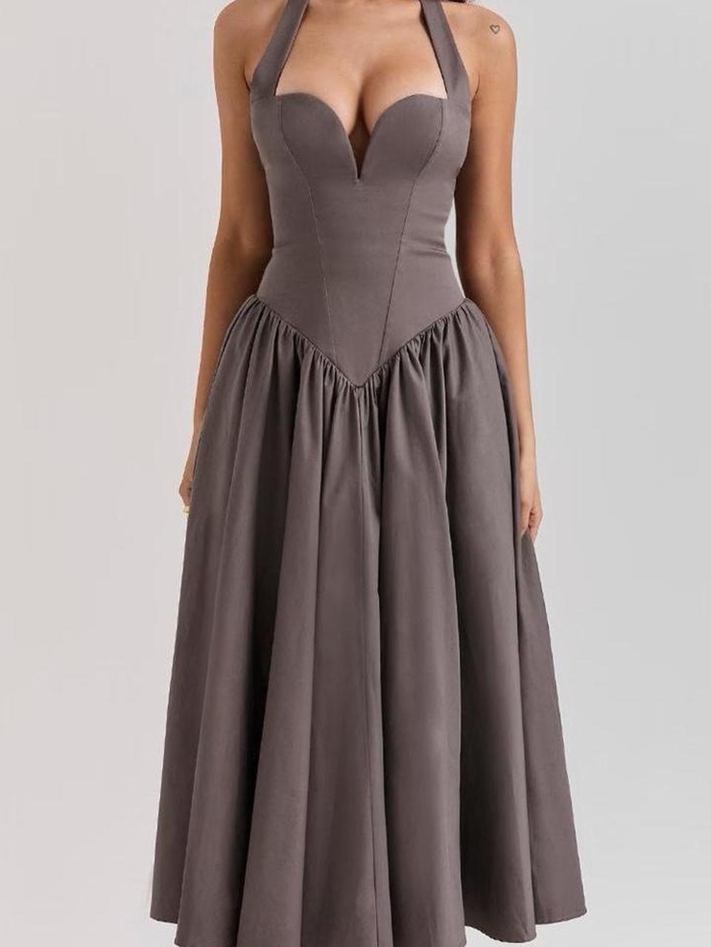 House of CB Coquette Smoke Halter Midi Dress